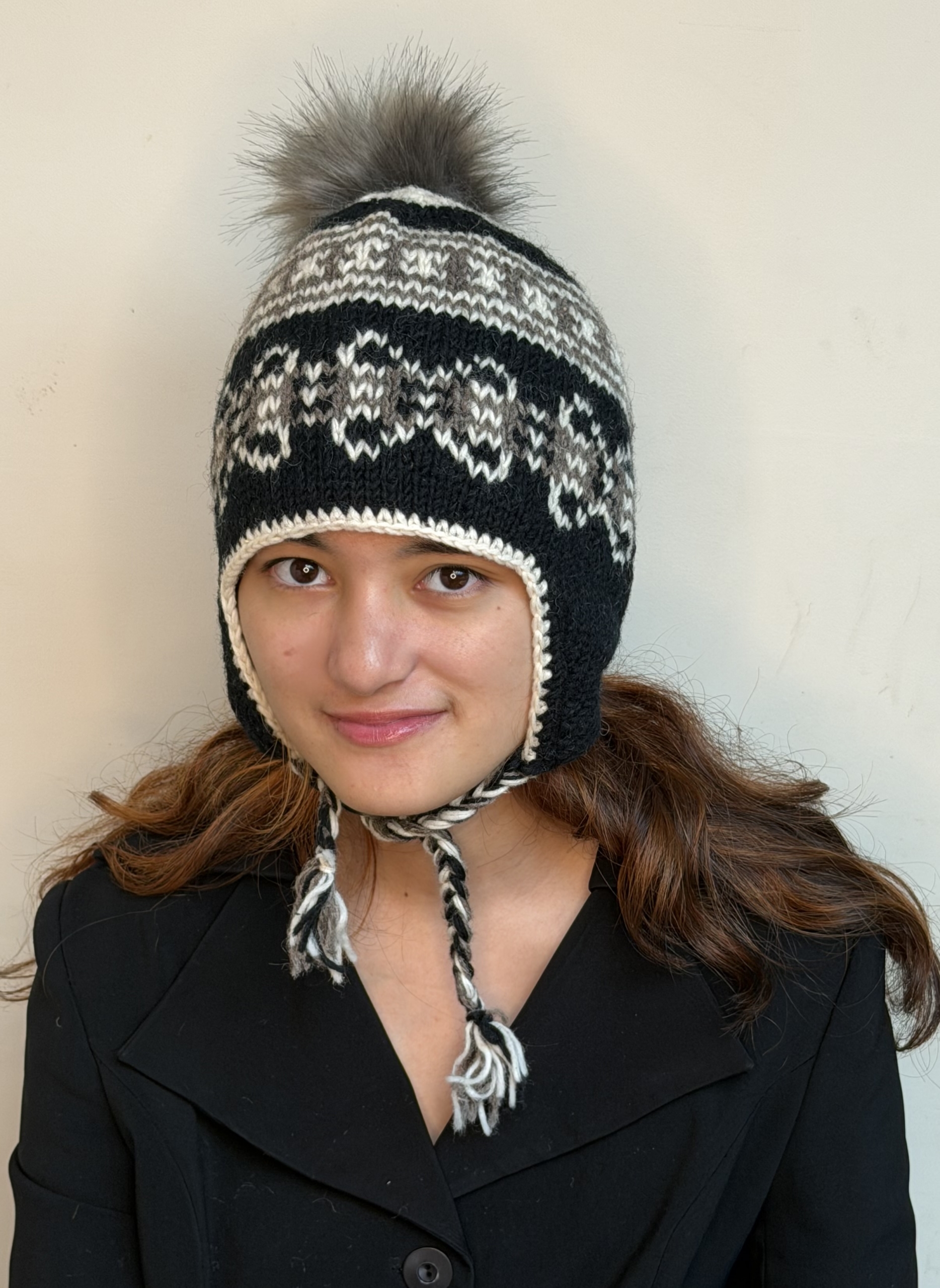 Hand Knit Wool Earflap Hat - Image 2