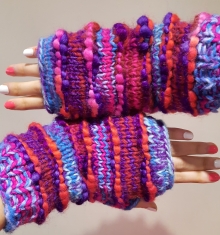 Front purple mitten