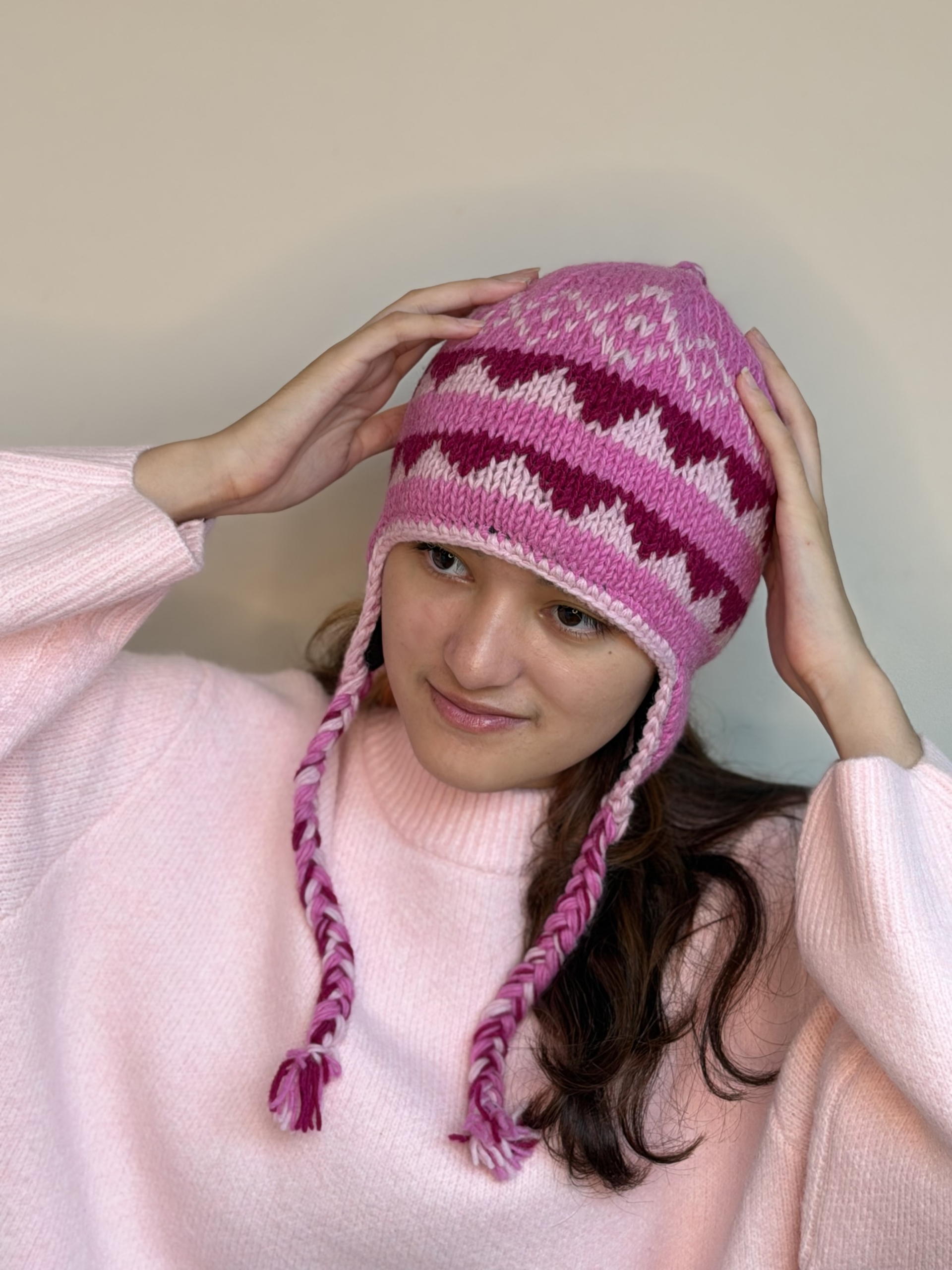 Hand Knit Wool Earflap Hat