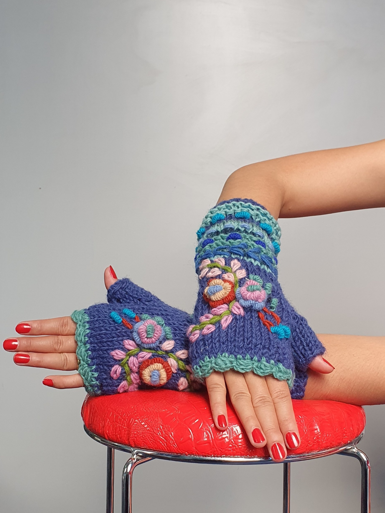 Hand Knitted Wool Mitten - Image 2